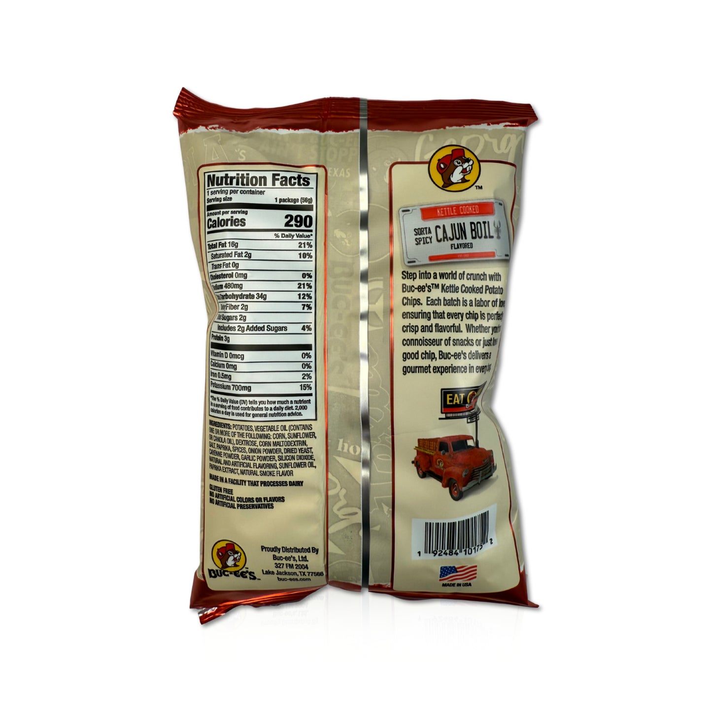 Buc-ee’s Kettle Cooked Potato Chips Cajun Boil - 2 oz