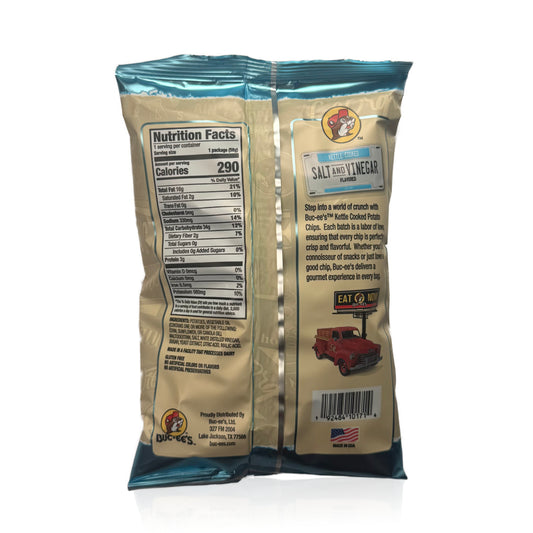 Buc-ee’s Salt & Vinegar Kettle Cooked Potato Chips - 2 oz