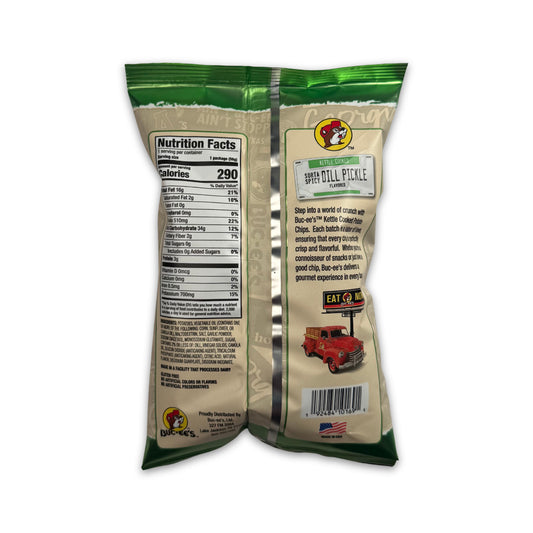 Buc-ee’s Sorta Spicy Dill Pickle Kettle Cooked Potato Chips - 2 oz