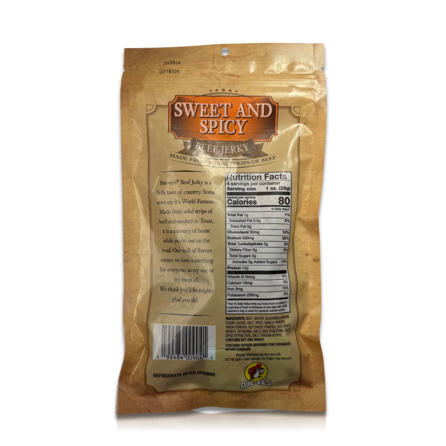 Buc-ee's Sweet & Spicy Beef Jerky - 4 oz