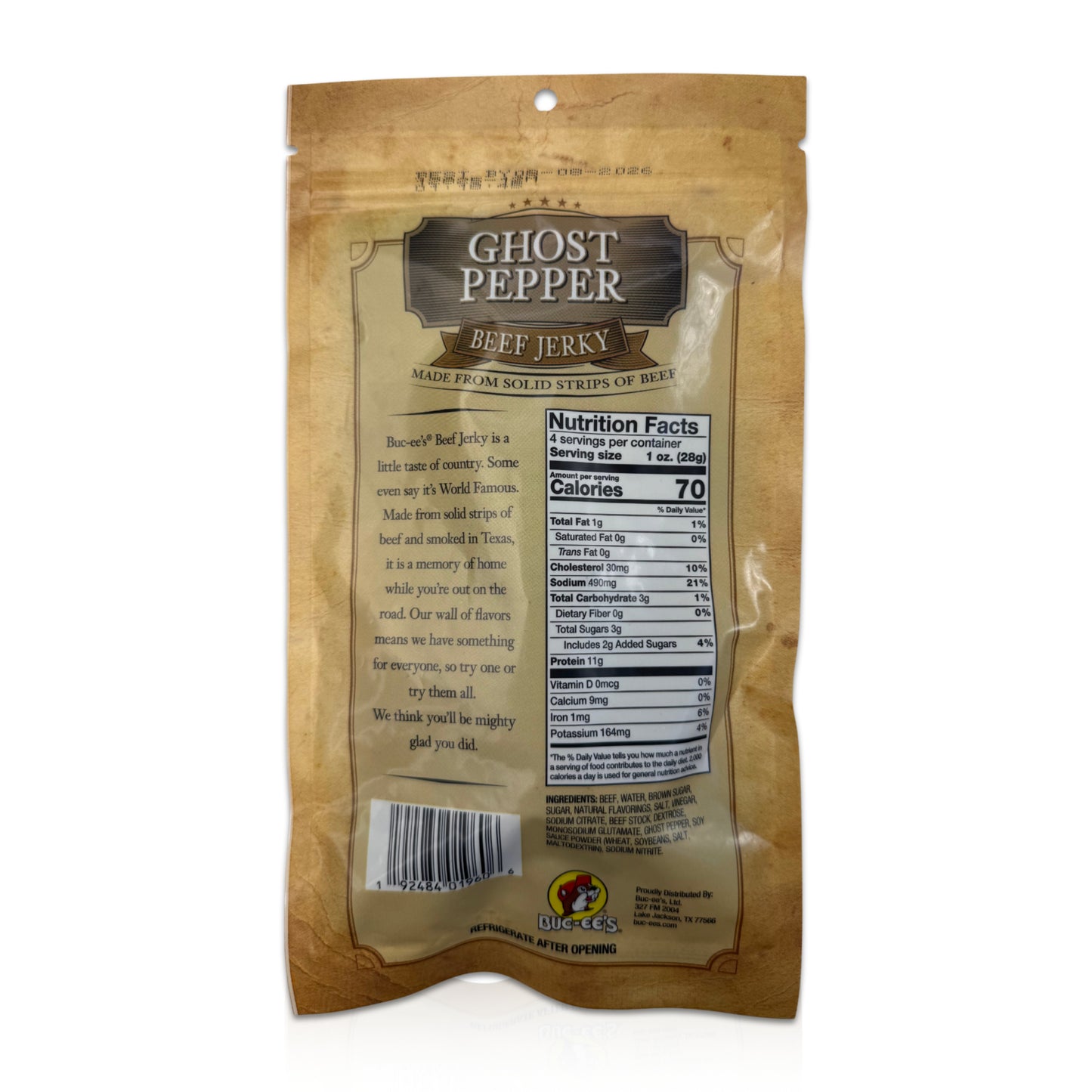 Buc-ee's Ghost Pepper Beef Jerky - 4 oz