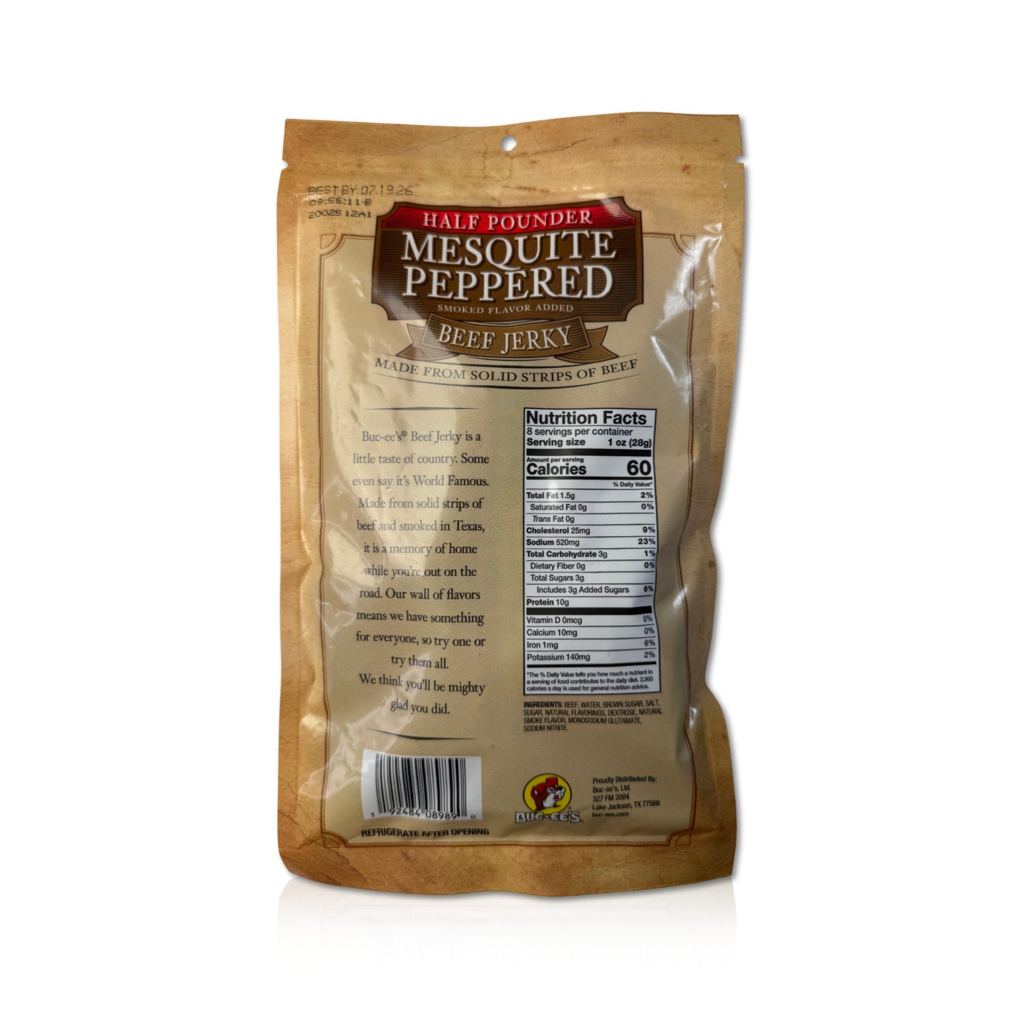 Buc-ee’s Beef Jerky Mesquite Peppered - 8 oz