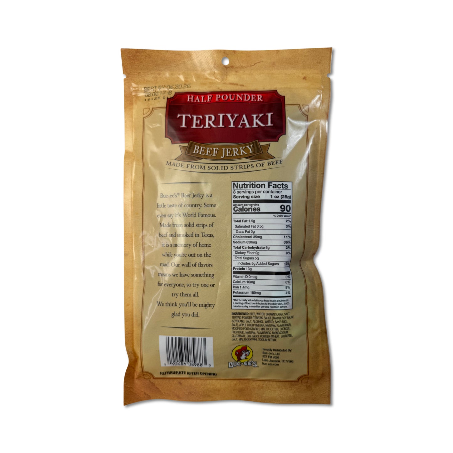 Buc-ee’s Beef Jerky Teriyaki - 8 oz