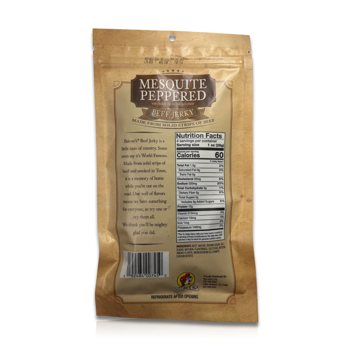 Buc-ee's Mesquite Peppered Beef Jerky - 4 oz