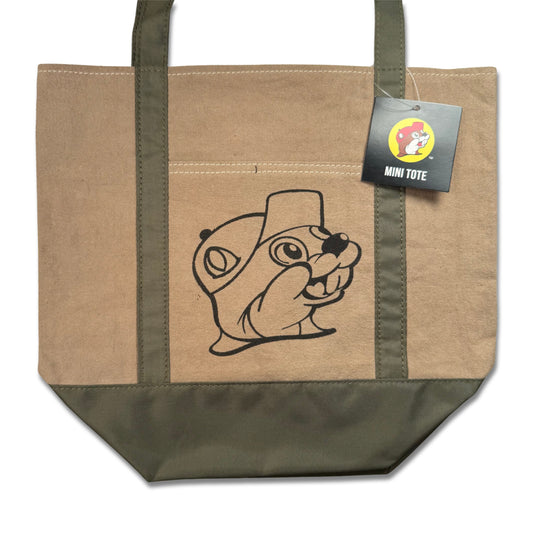 Buc-ee’s Mini Tote Canvas (13.25 × 12 in) - NATURAL, OLIVE