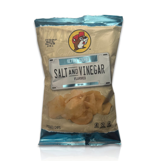 Buc-ee’s Salt & Vinegar Kettle Cooked Potato Chips - 2 oz